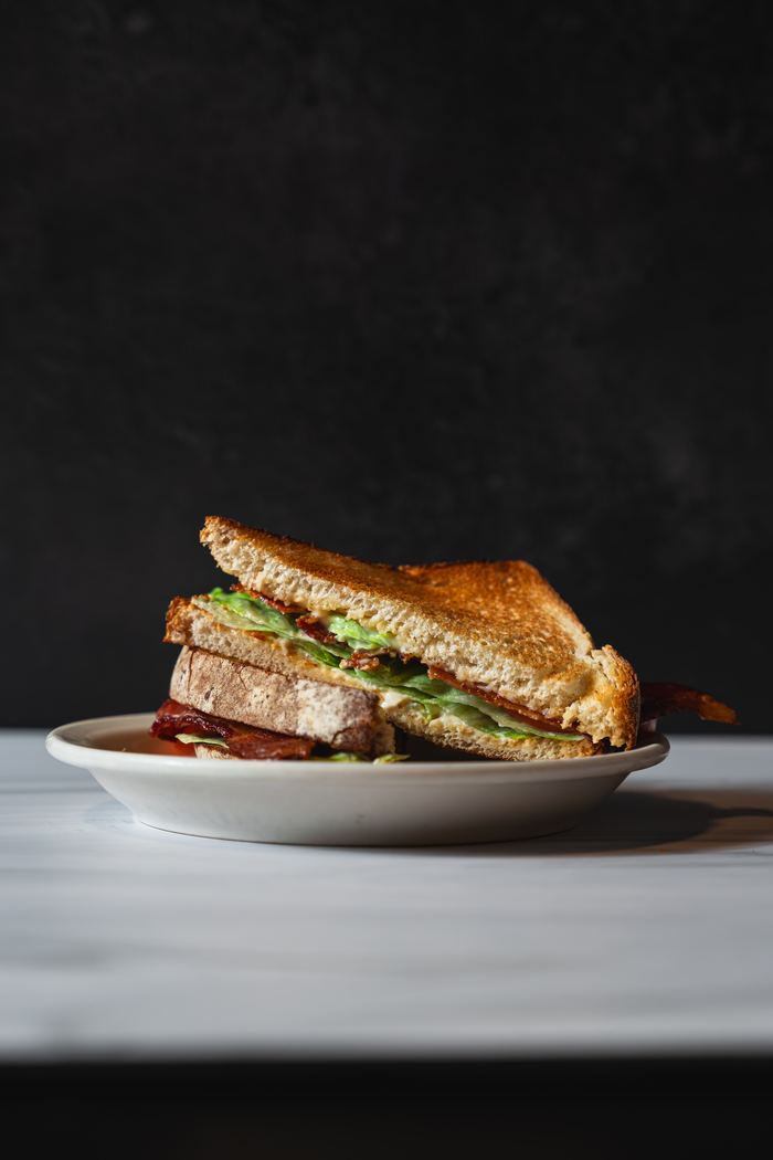 Menu artwork: BLT with thick-cut bacon on toasted bread